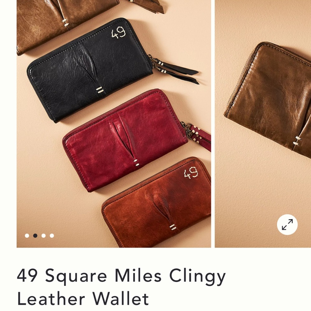 49 Square Miles Black and Red Leather Wallet